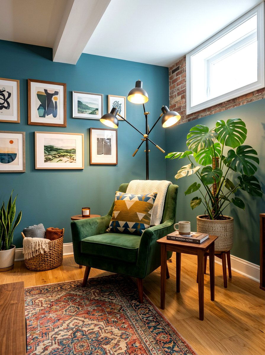 Multi Head Tree Lamp - 30 dark basement lighting ideas