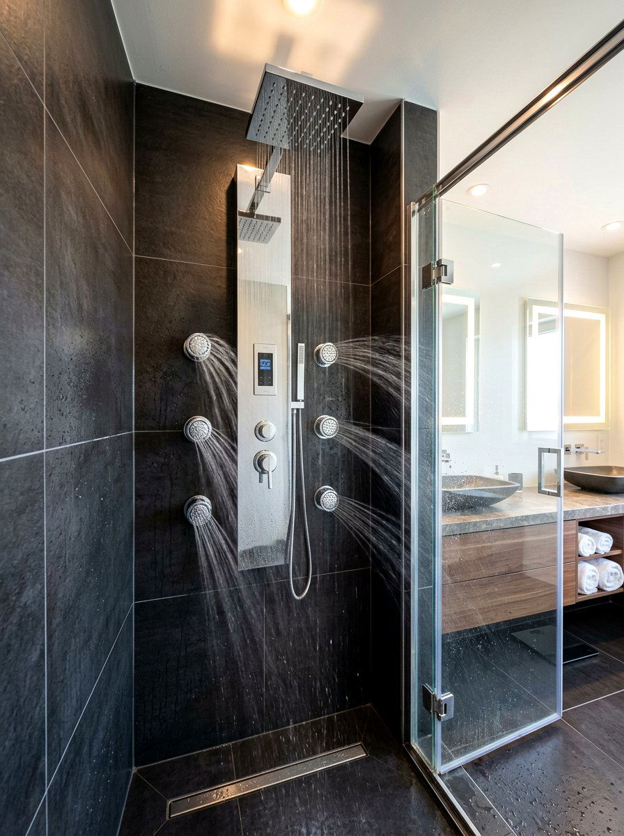Multi Jet Body Spray Shower - 30 rain head shower bathroom ideas