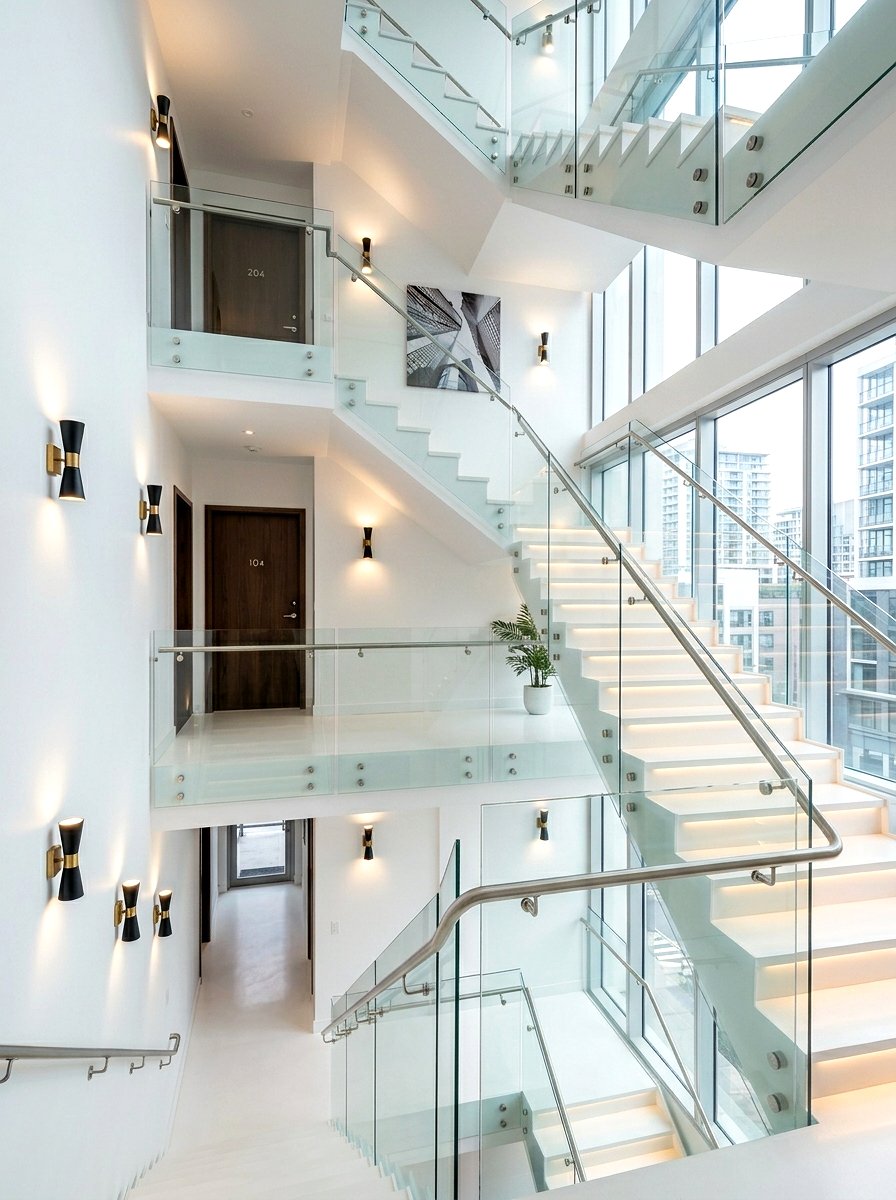 Multi Level Apartment Stairwell Lighting - 30 stair lighting ideas
