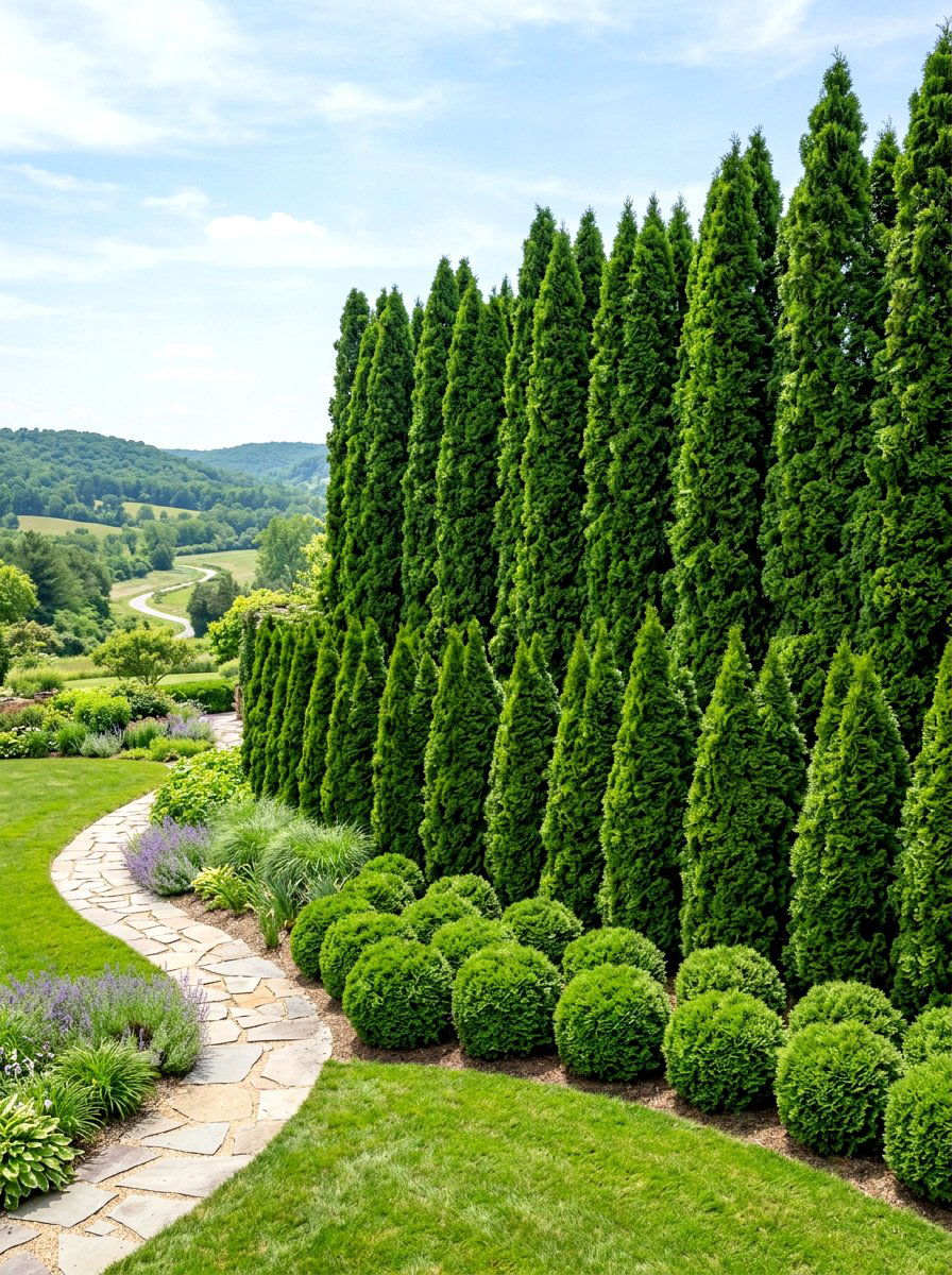 Multi Level Arborvitae - 30 arborvitae privacy ideas