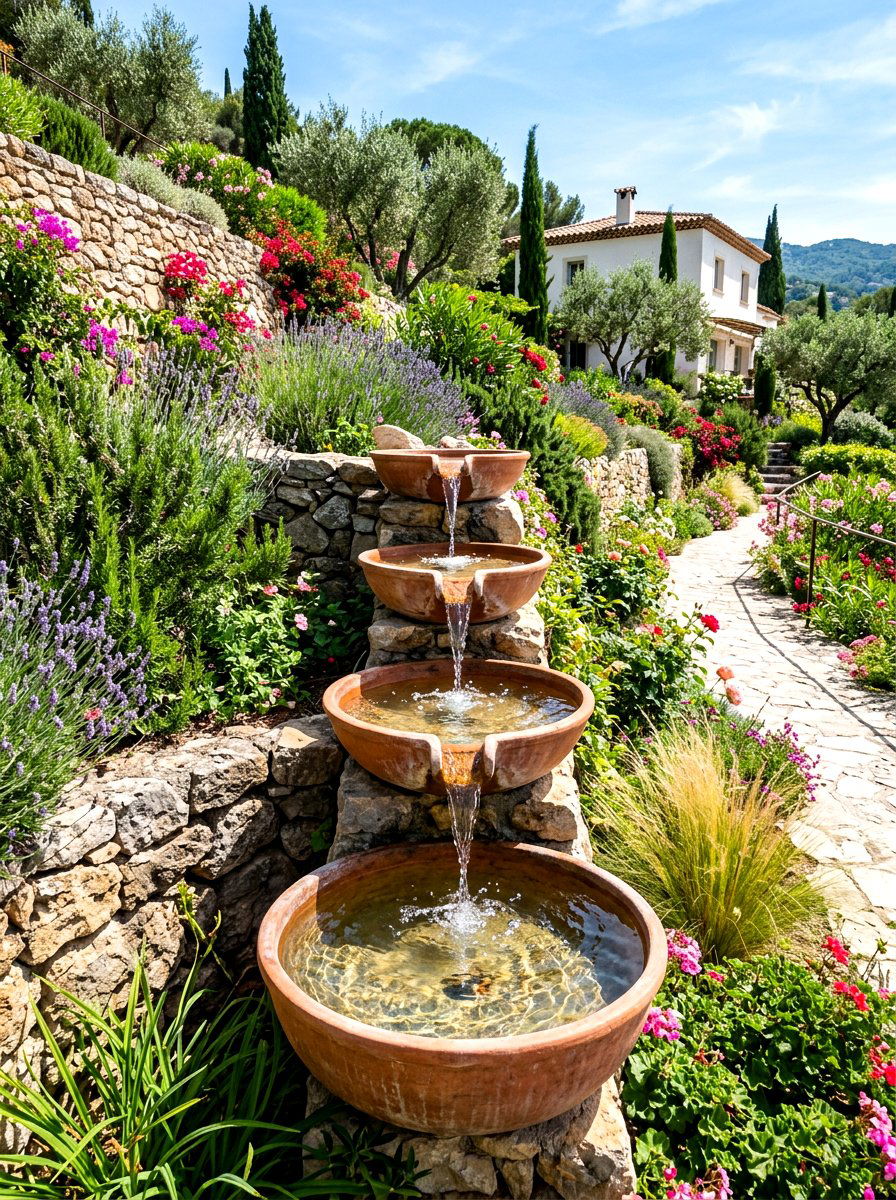 Multi Level Basin Fountain - 30 garden fountain ideas
