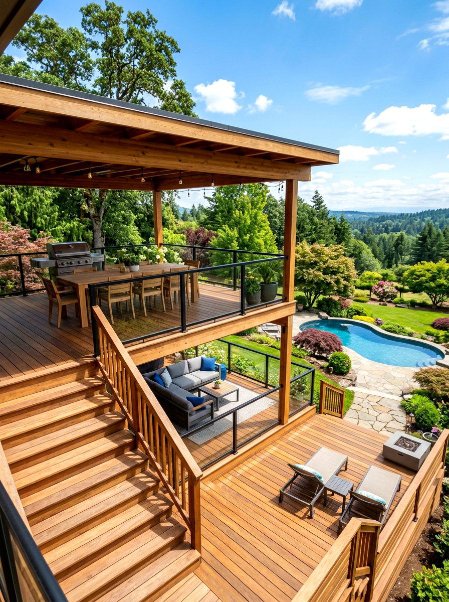 Multi Level Covered Deck - 30 covered deck ideas
