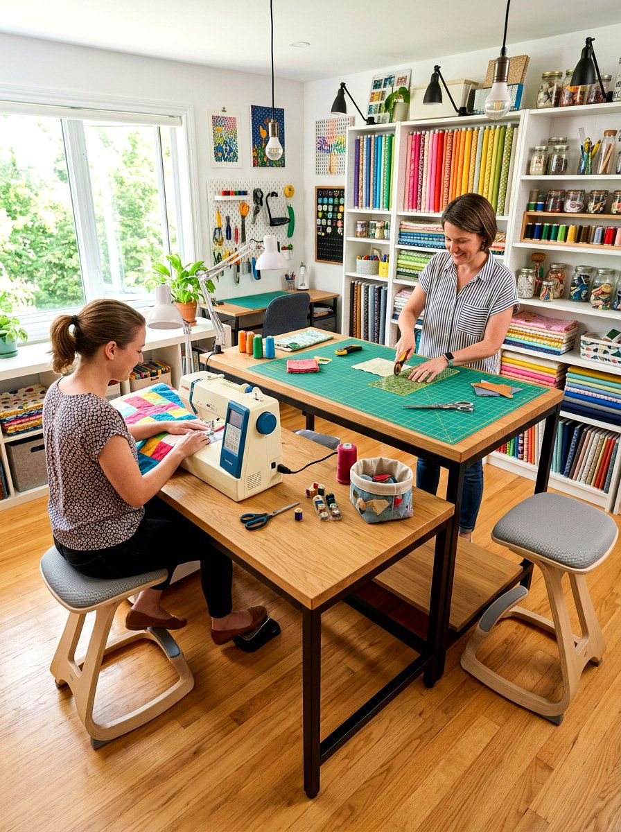 Multi Level Crafting Table - 30 crafting nook ideas