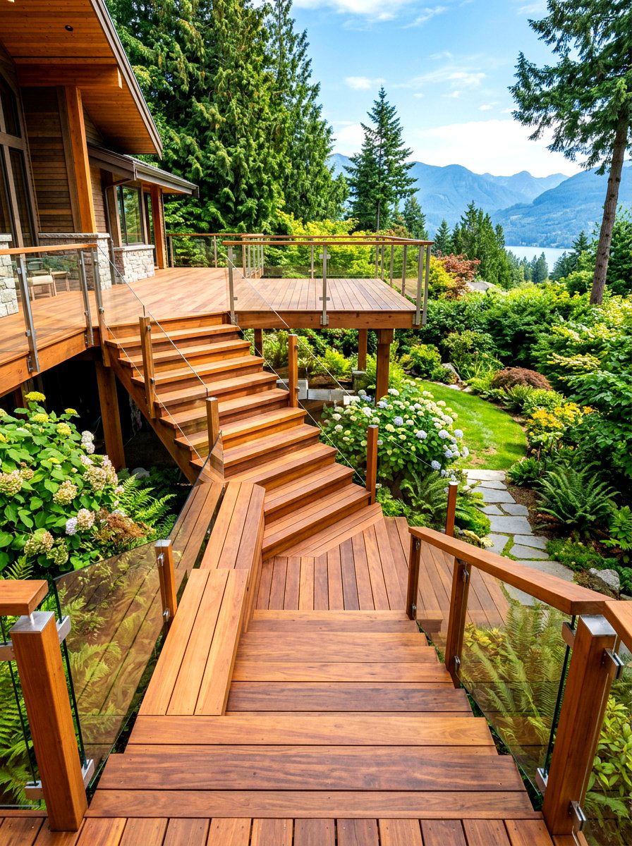 Multi Level Deck Bench - 30 built in patio bench ideas