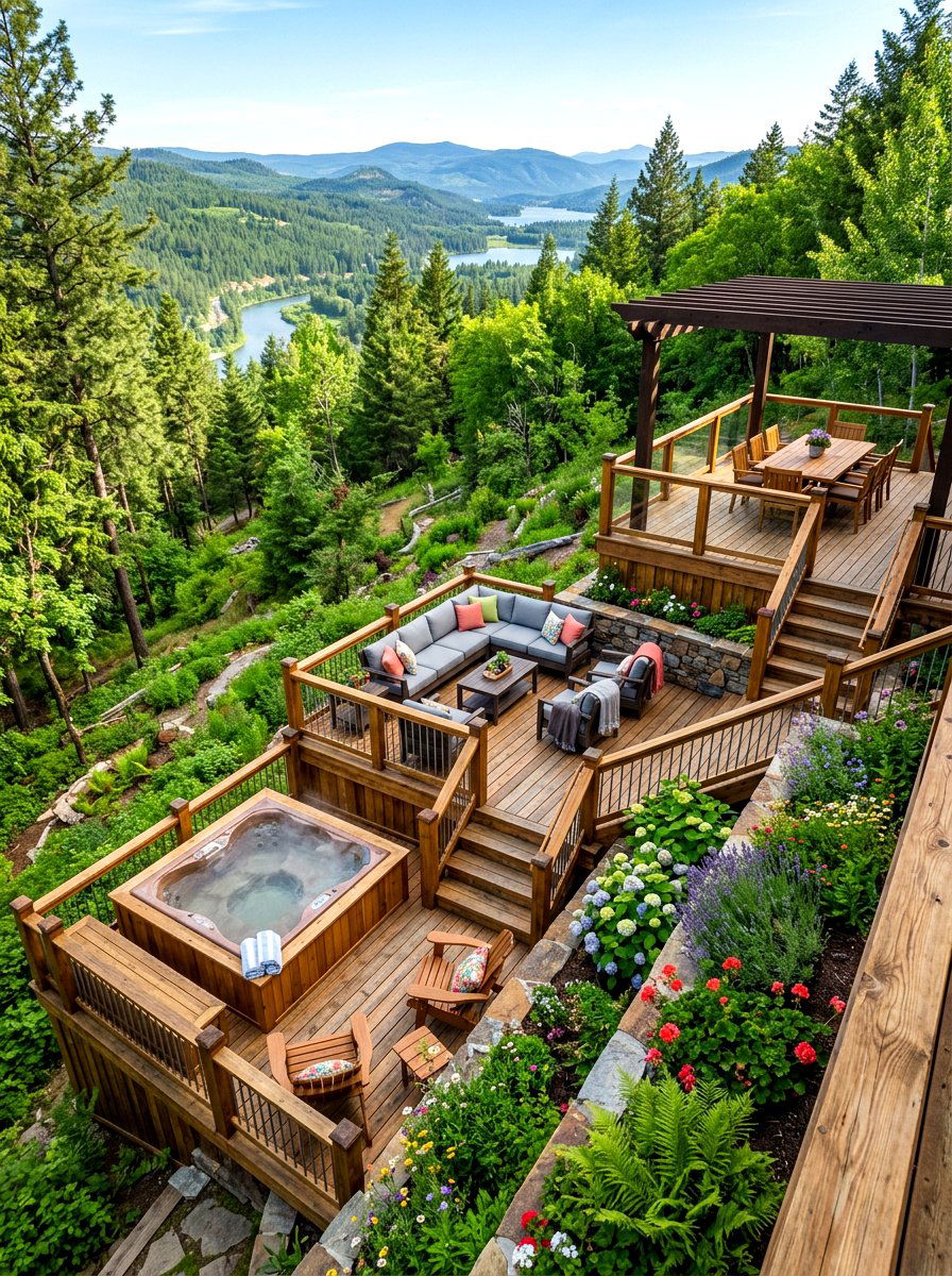 Multi Level Deck For Sloped Backyard - 30 multi level deck ideas