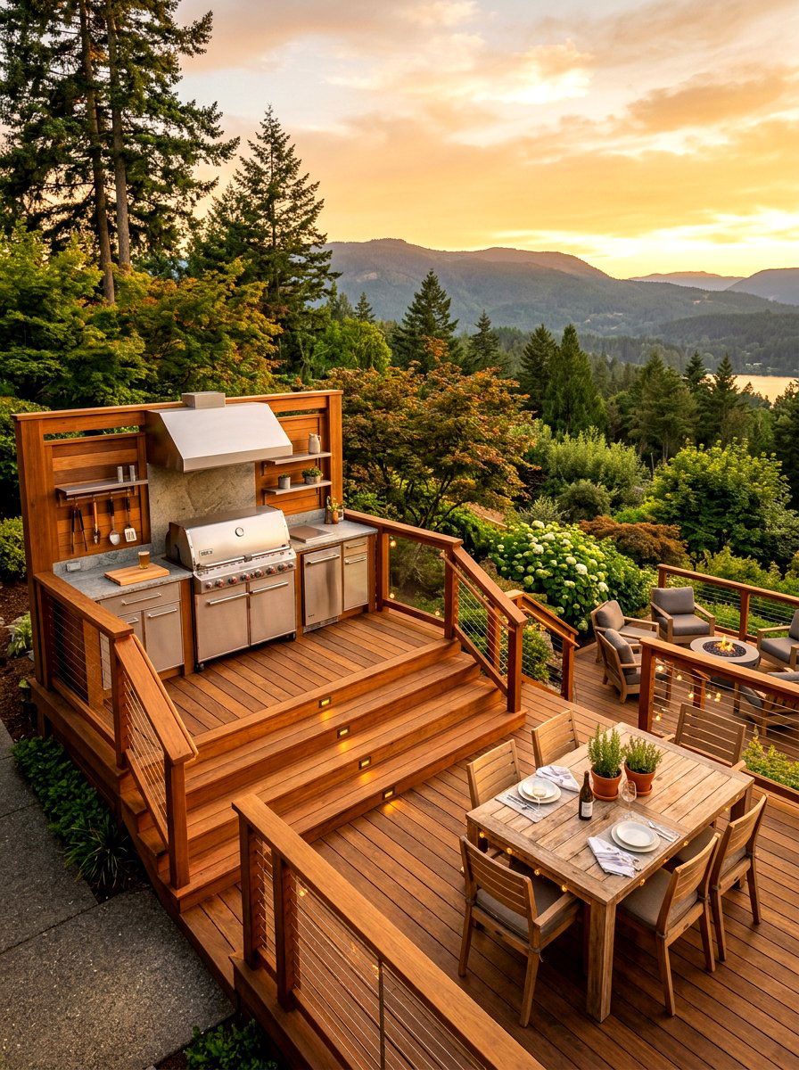 Multi Level Deck Grill Station - 30 grill patio layout ideas