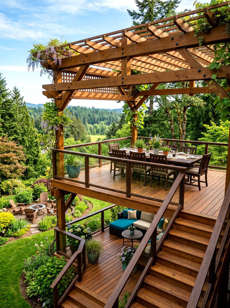 Multi Level Deck Pergola - 30 deck pergola ideas