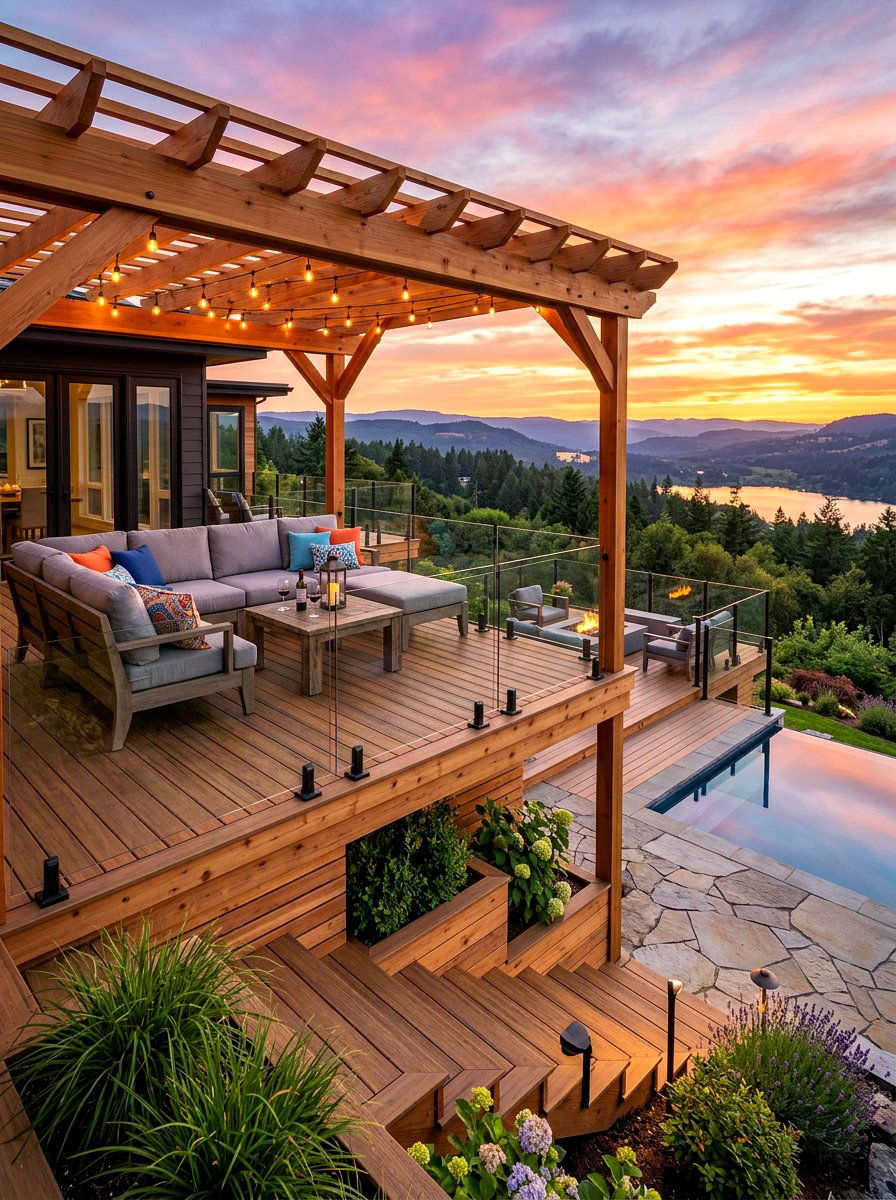 Multi Level Deck Pergola - 30 freestanding pergola ideas