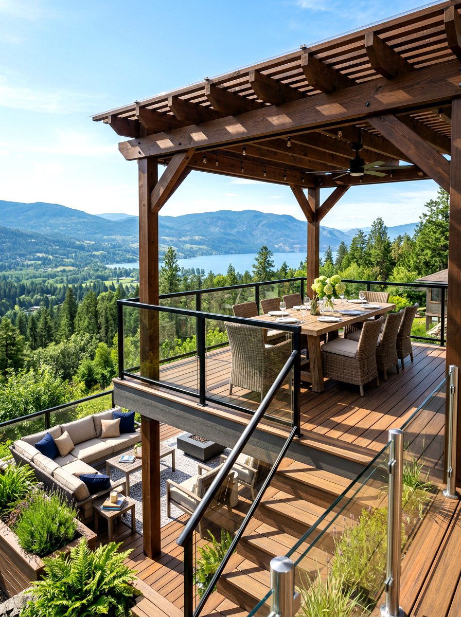Multi Level Deck Pergola - 30 pergola dining backyard ideas