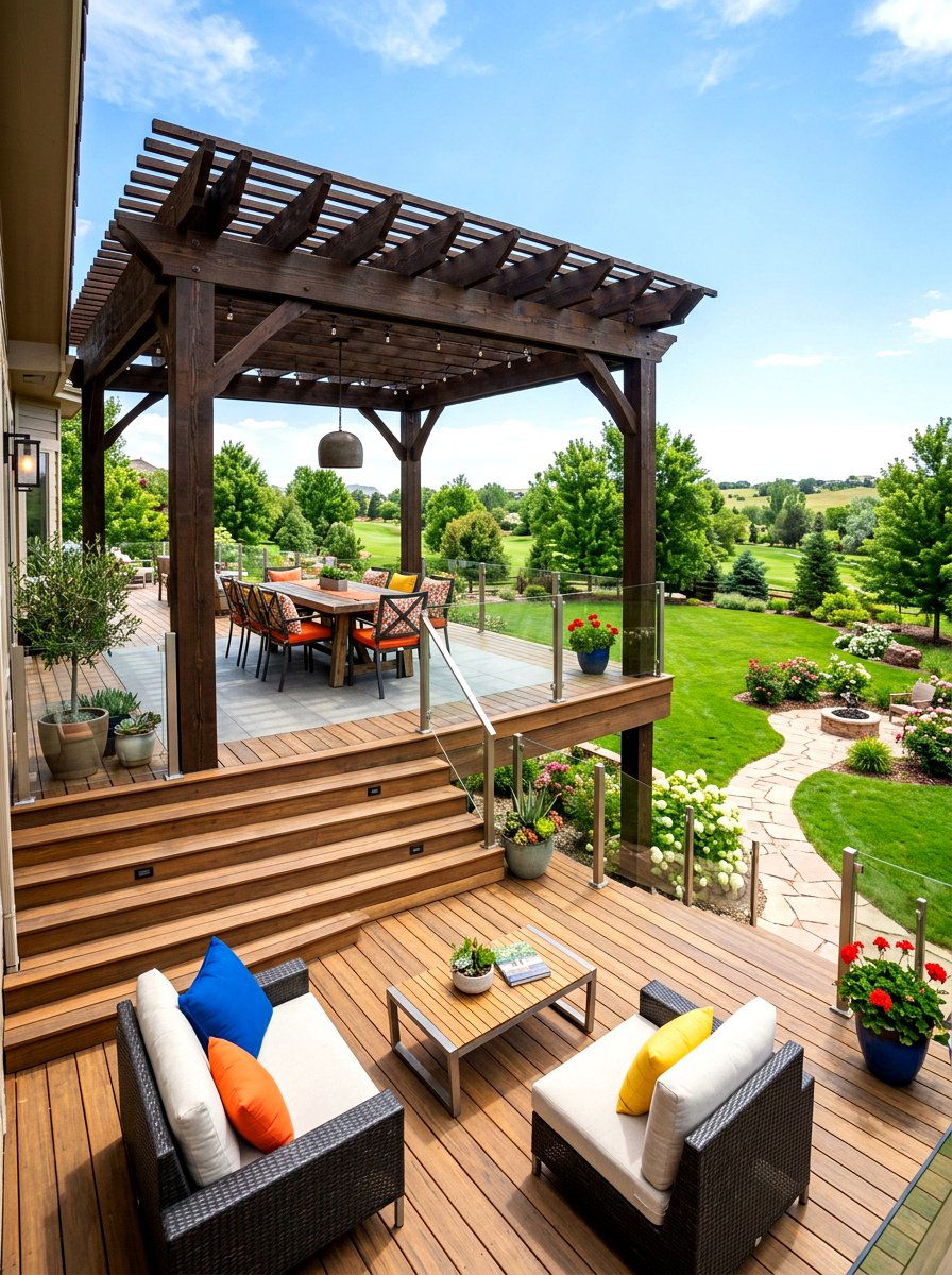 Multi Level Deck Pergola - 30 backyard dining pergola ideas