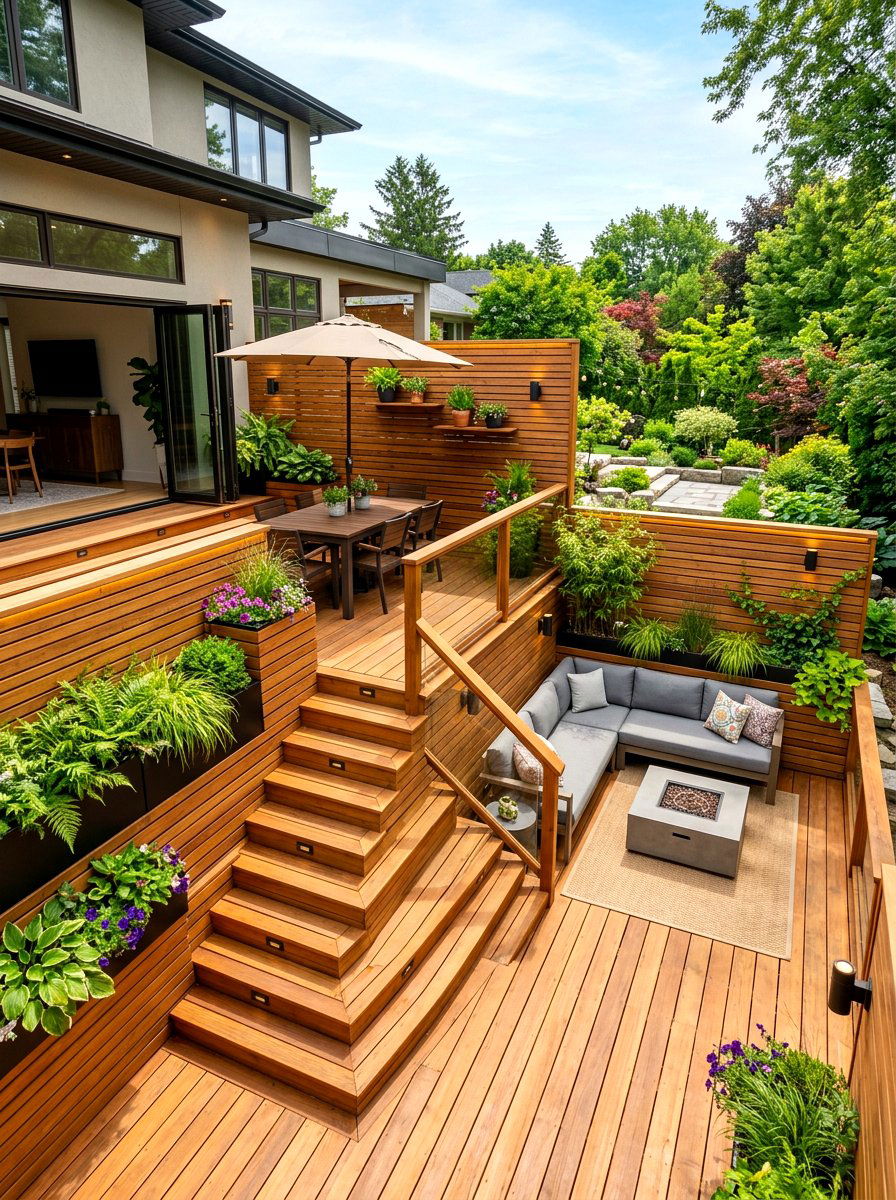 Multi Level Deck Privacy - 30 deck privacy ideas