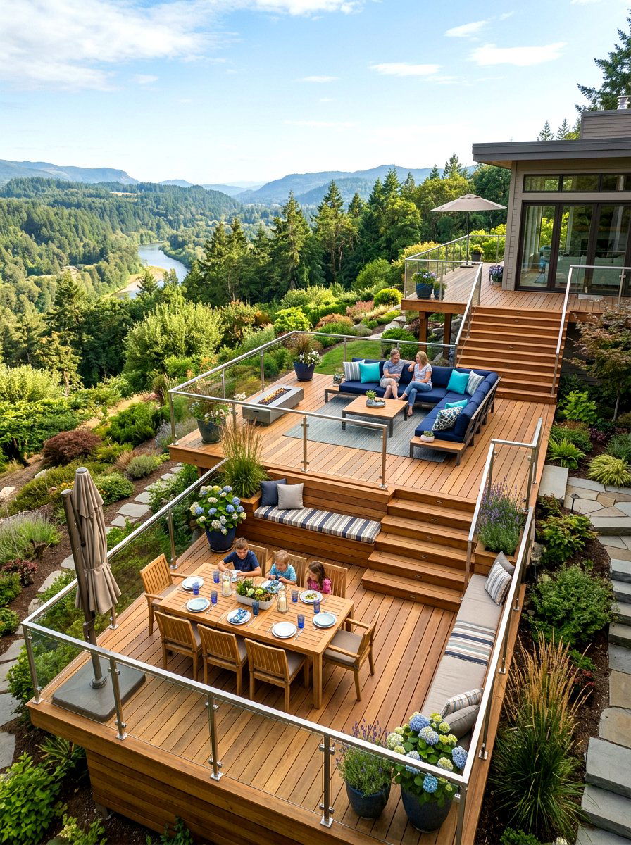 Multi Level Deck Seating - 30 deck seating ideas