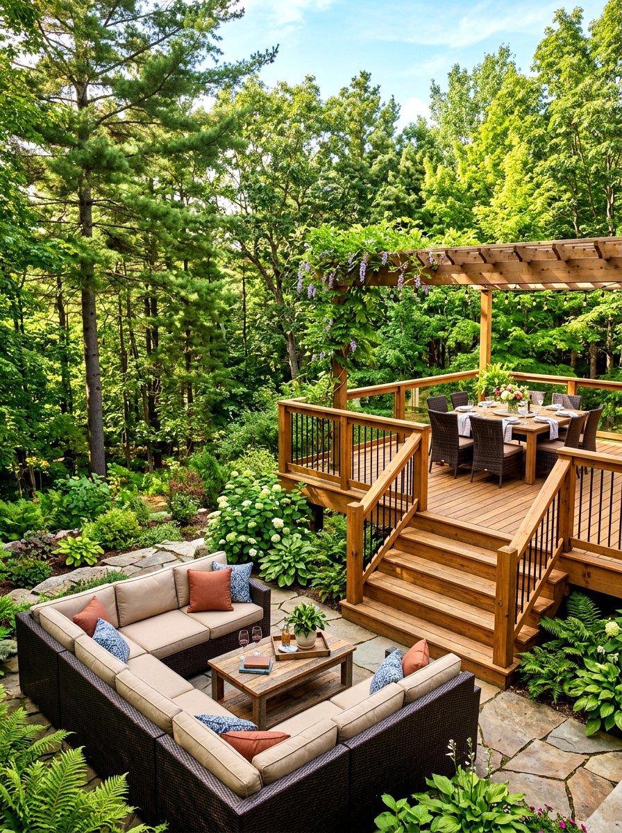 Multi Level Deck Sectional - 30 outdoor sectional layout ideas