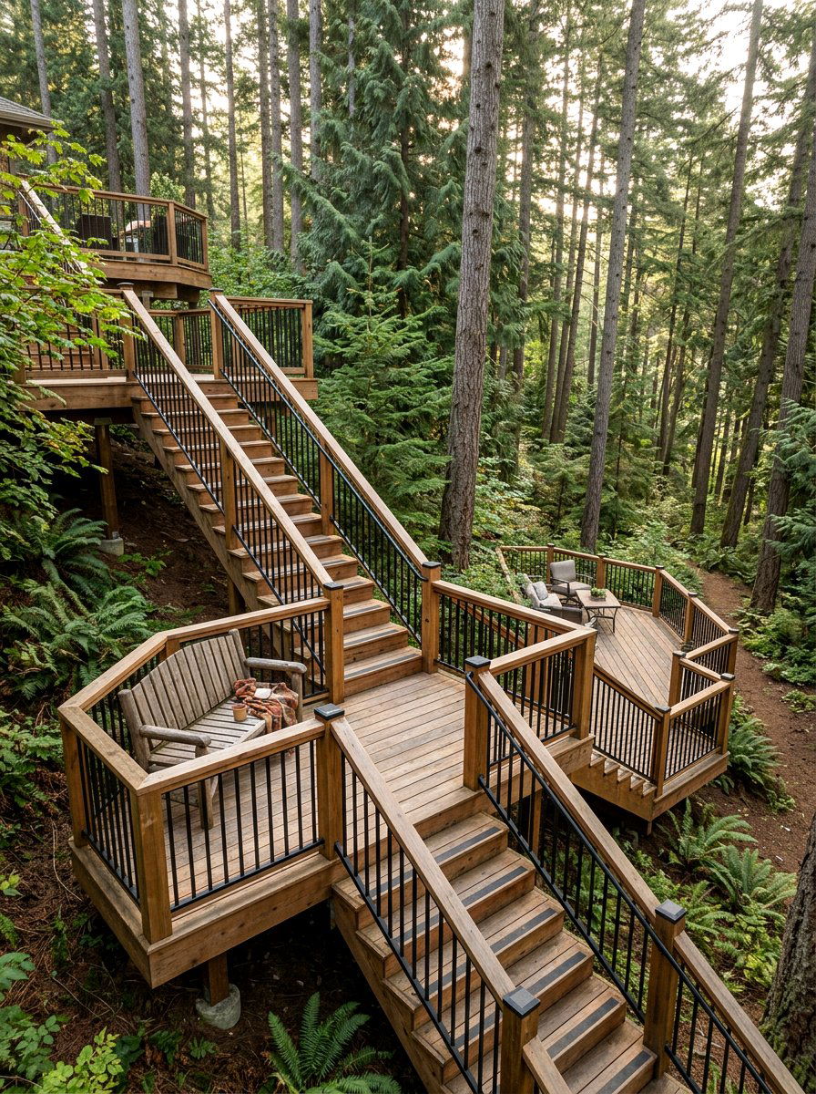 Multi Level Deck Stairs - 30 deck stair ideas