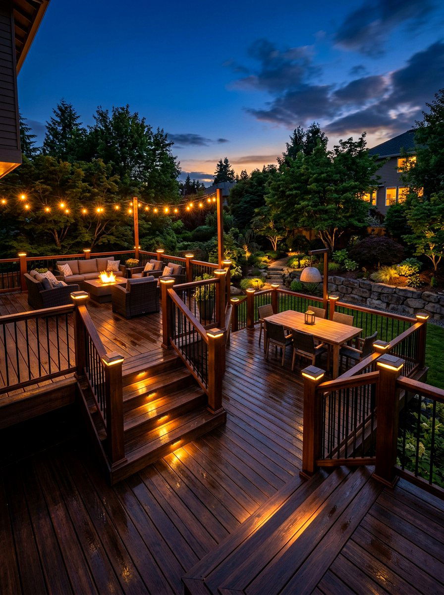 Multi Level Deck With Integrated Lighting - 30 multi level deck ideas