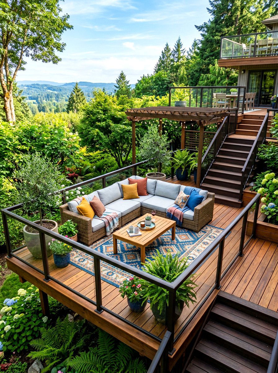 Multi Level Deck With Lounge Area - 30 multi level deck ideas