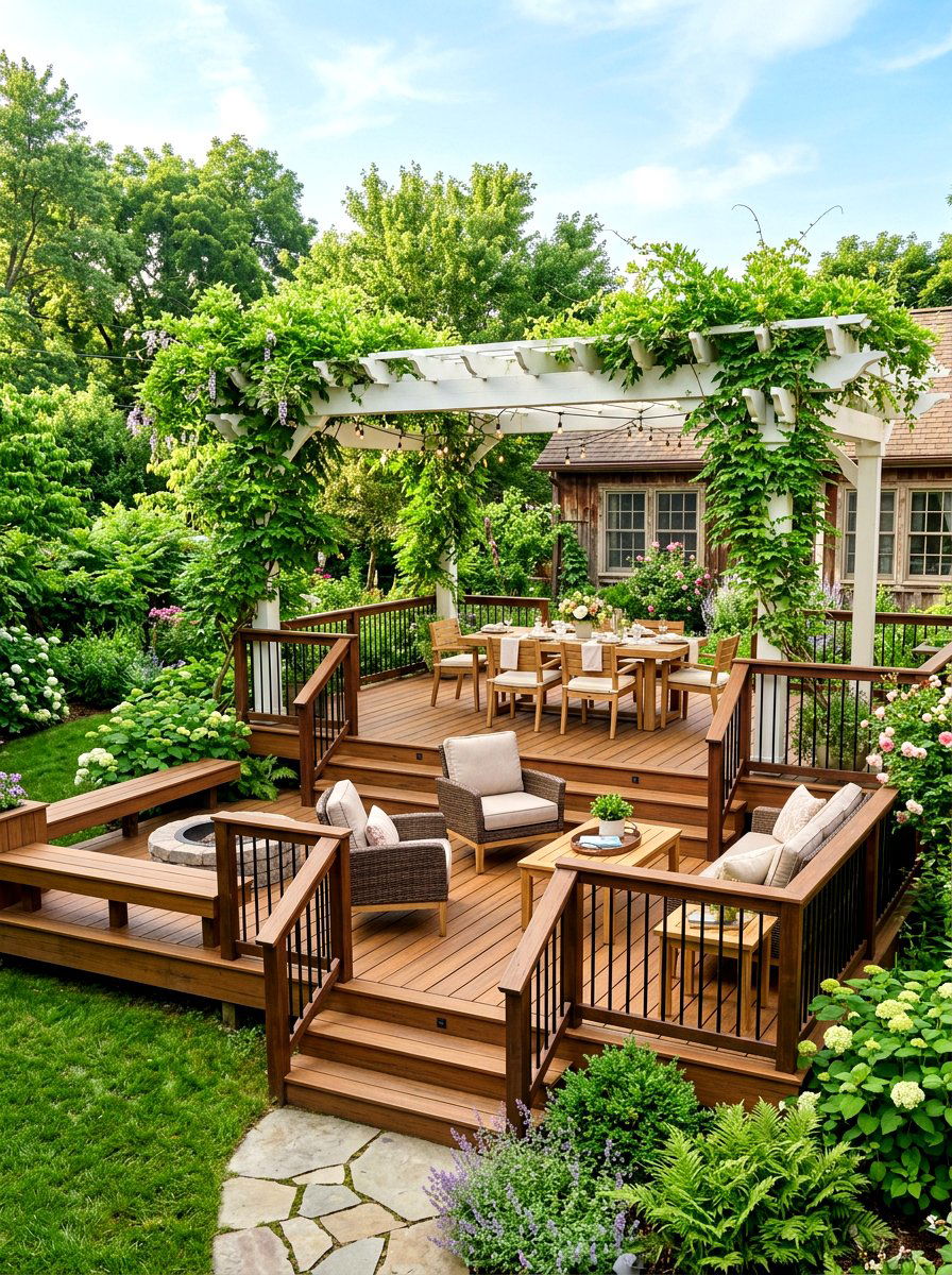 Multi Level Deck With Pergola - 30 multi level deck ideas