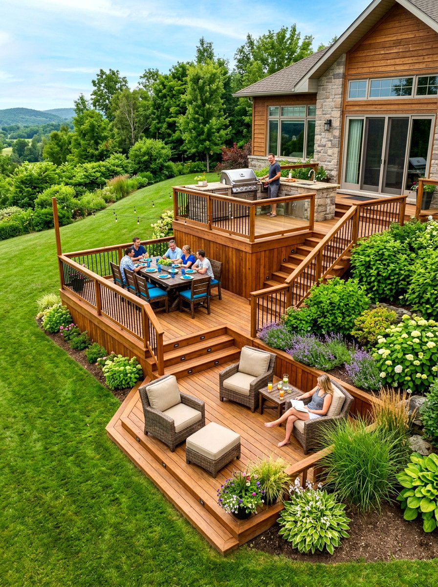Multi Level Deck - 30 backyard deck ideas