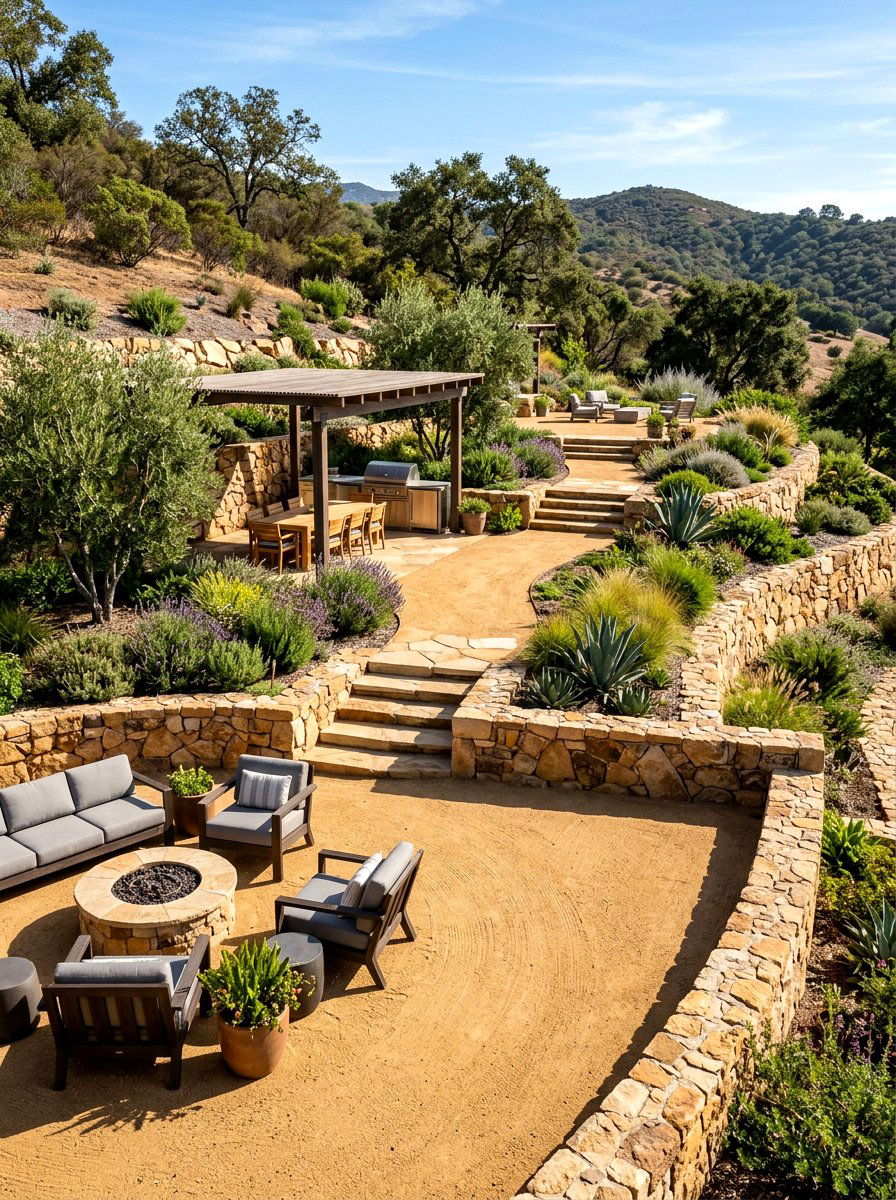 Multi Level Decomposed Granite Terraced Patio - 30 decomposed granite patio ideas