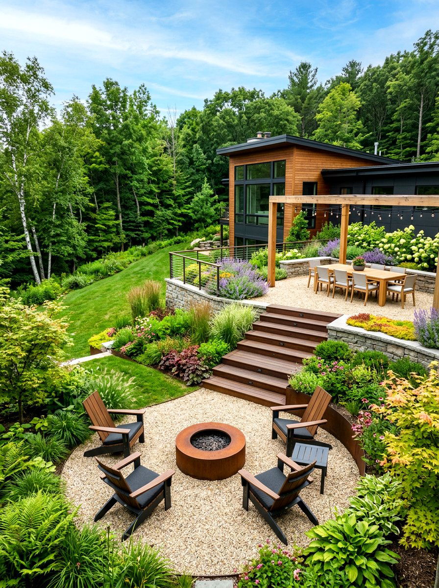 Multi Level Design - 30 pea gravel patio ideas