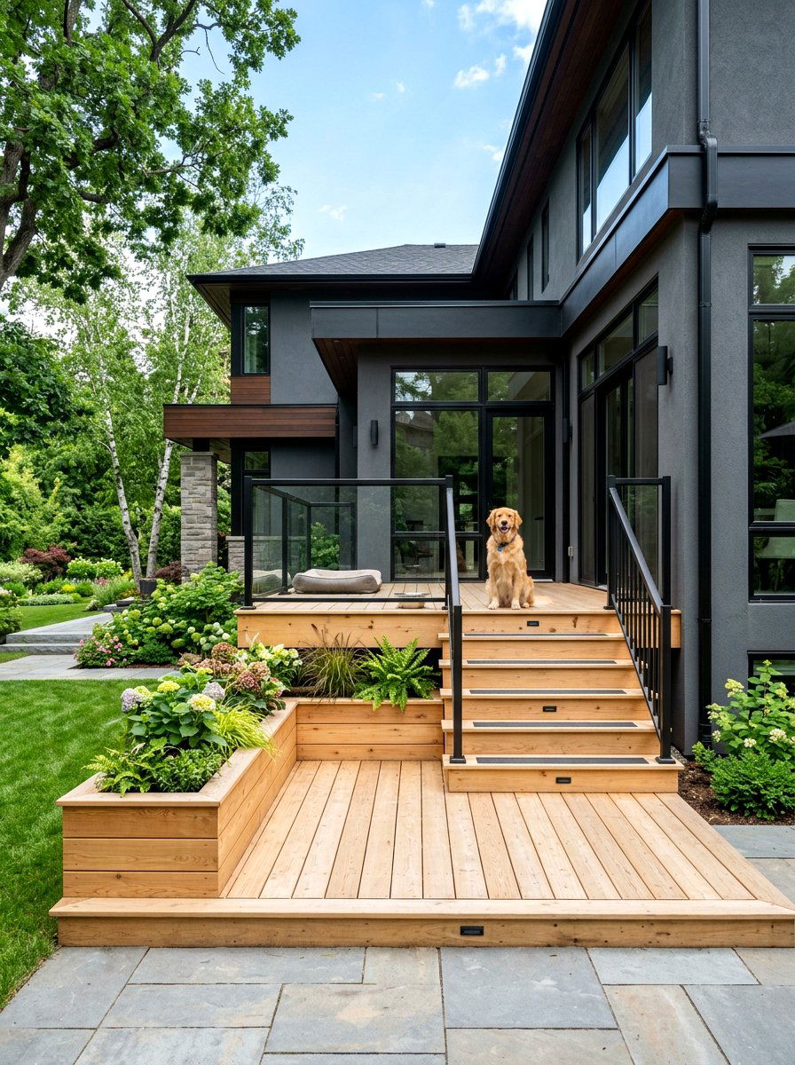 Multi Level Dog Deck - 30 dog friendly backyard ideas
