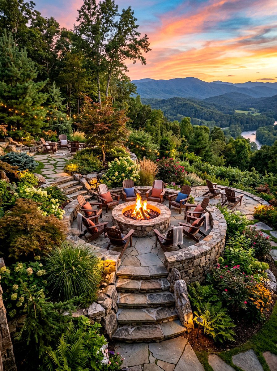 Multi Level Fire Pit Circle - 30 adirondack fire pit circle ideas