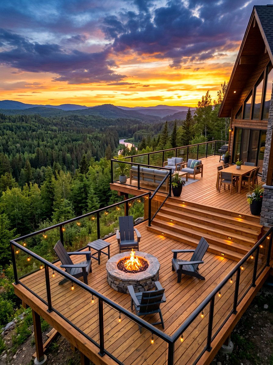 Multi Level Fire Pit Deck - 30 backyard retreat fire pit ideas
