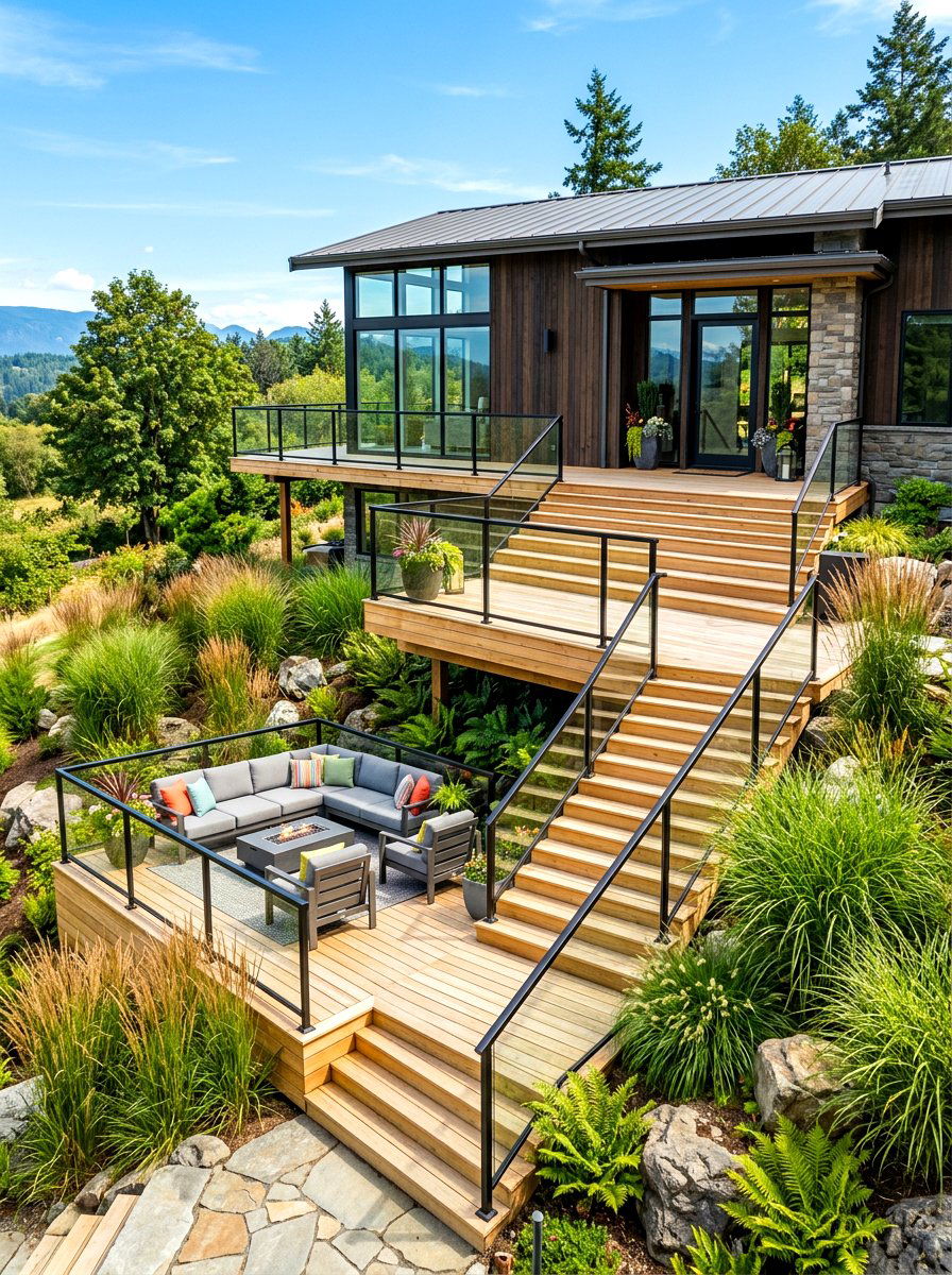 Multi Level Front Deck - 30 front deck ideas