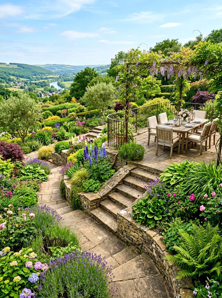 Multi Level Garden - 30 narrow garden ideas