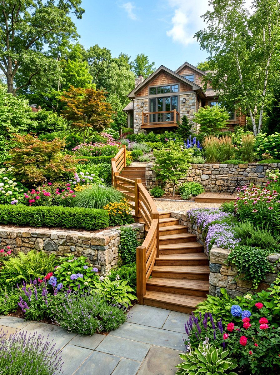 Multi Level Garden - 30 living privacy wall ideas