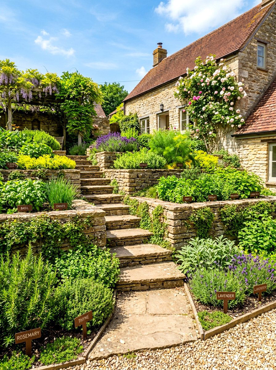 Multi Level Herb Garden - 30 courtyard herb garden ideas