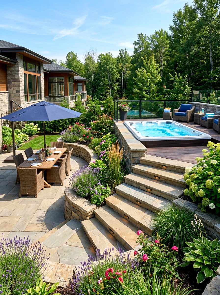 Multi Level Hot Tub Patio - 30 hot tub patio ideas