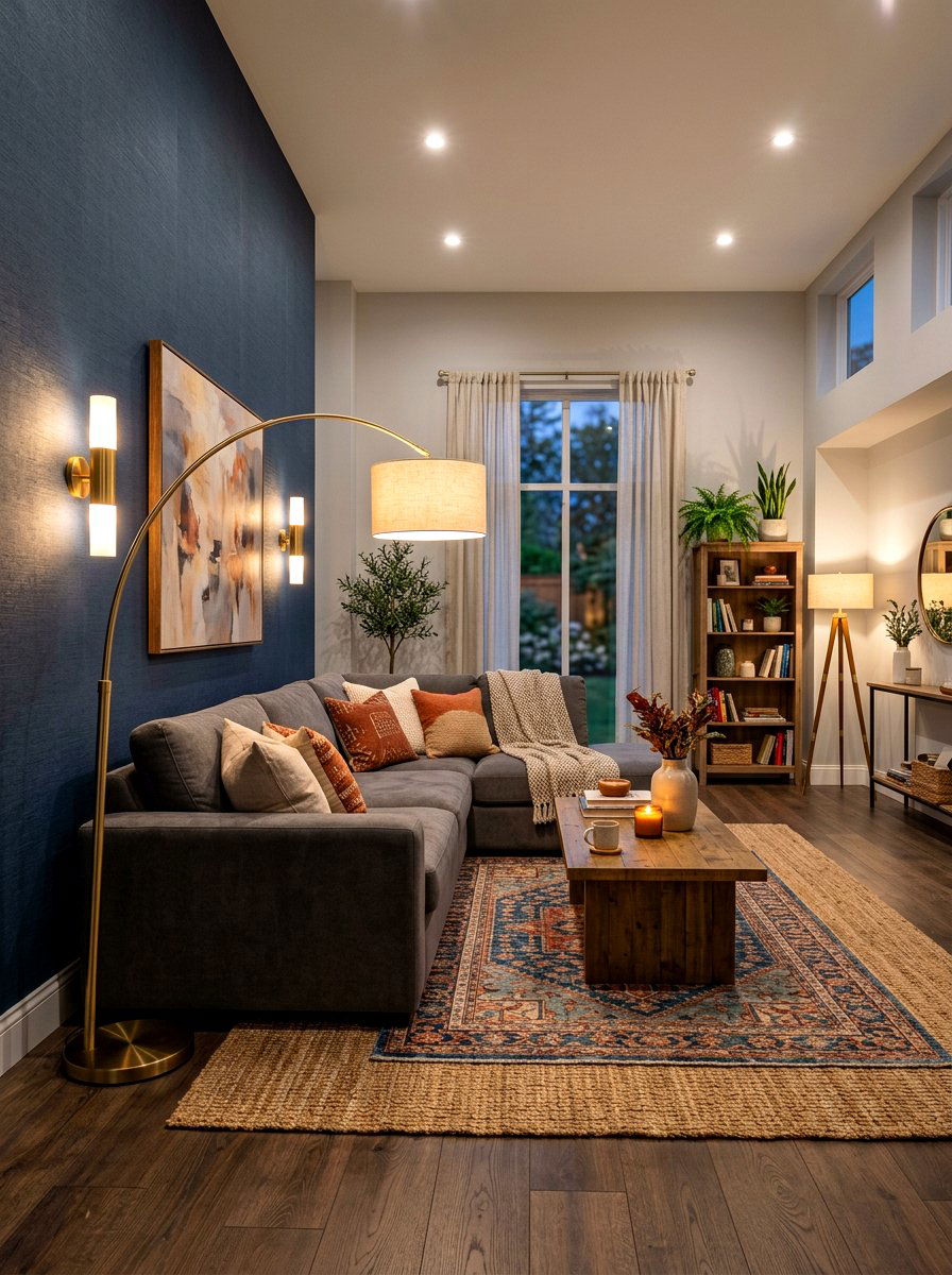 Multi Level Lighting - 30 moody hotel lobby living room ideas