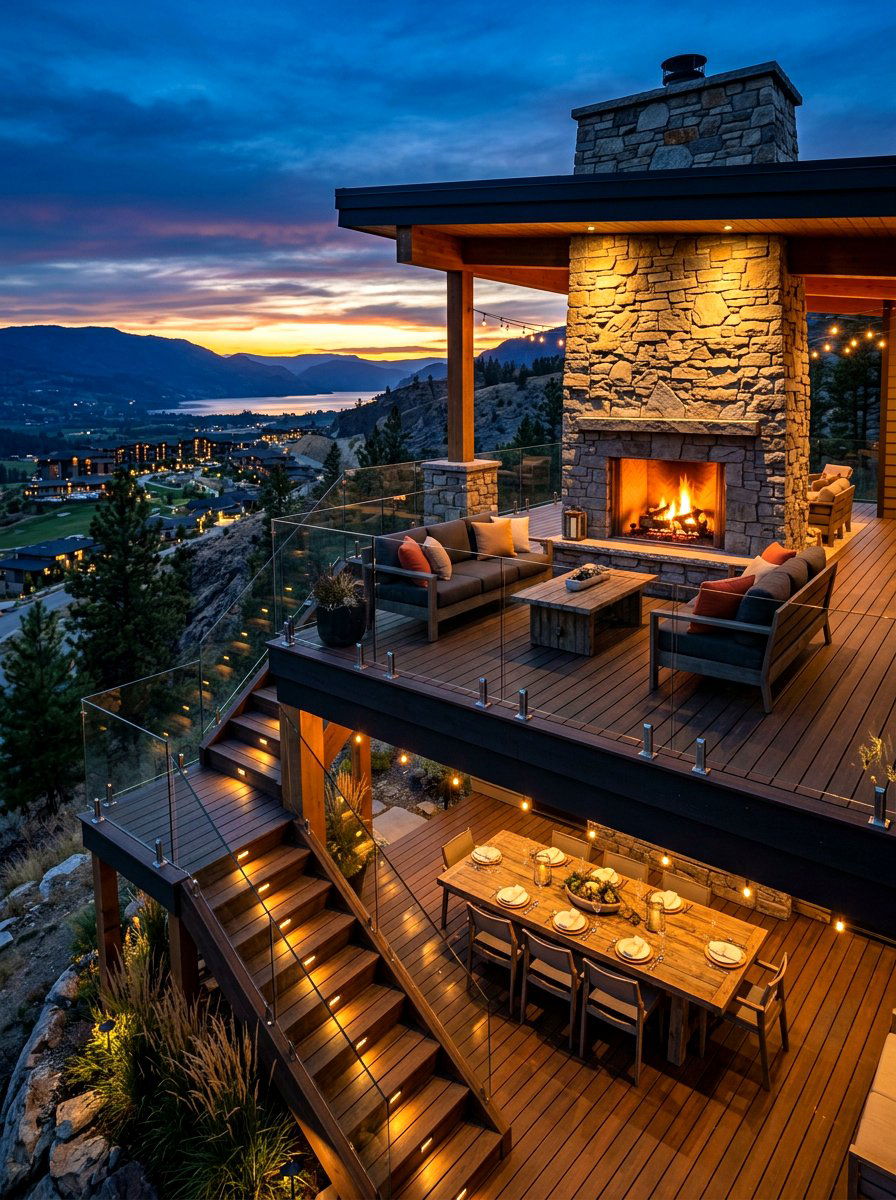 Multi Level Outdoor Fireplace Deck - 30 modern outdoor fireplace ideas