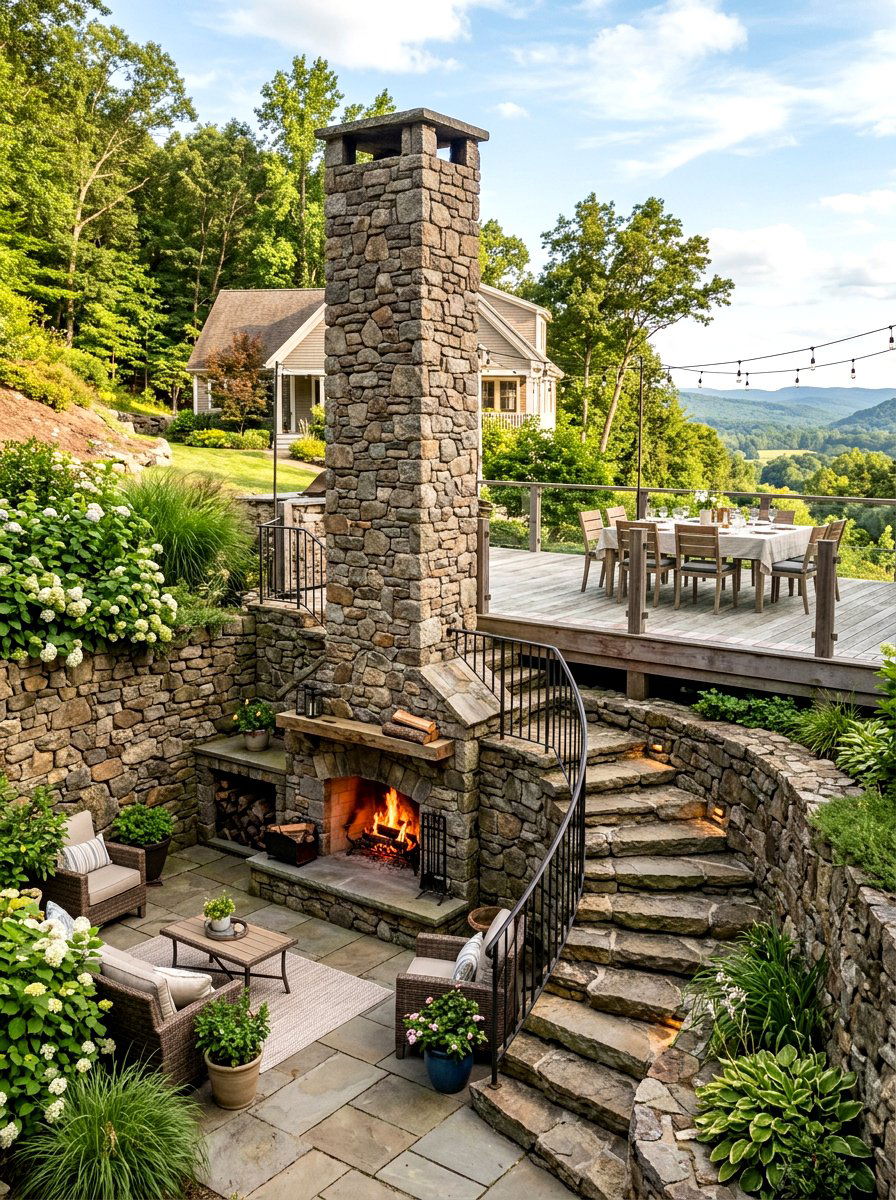Multi Level Patio Fireplace - 30 patio fireplace ideas