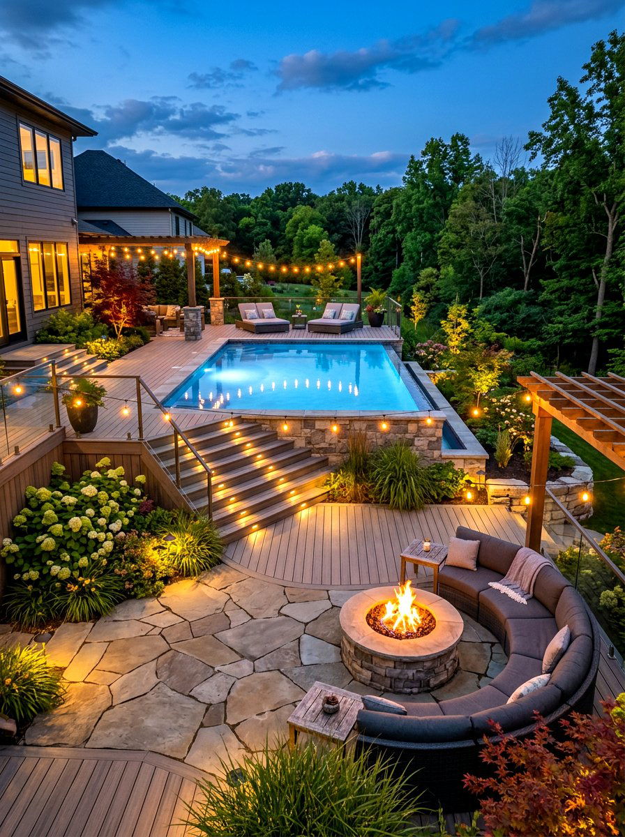 Multi Level Pool Decking - 30 stock tank pool deck ideas