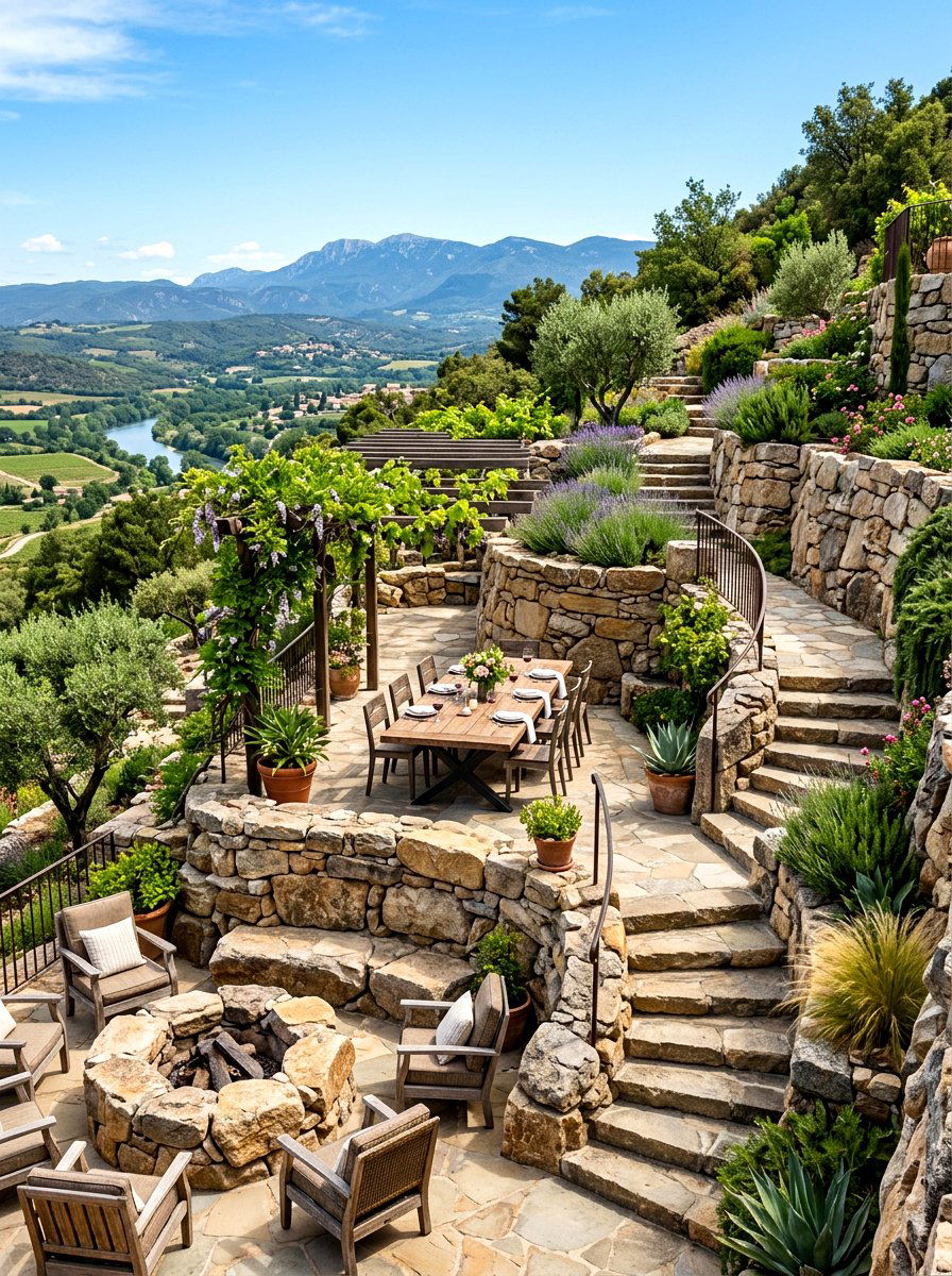 Multi Level Rock Terrace - 30 rock landscaping ideas