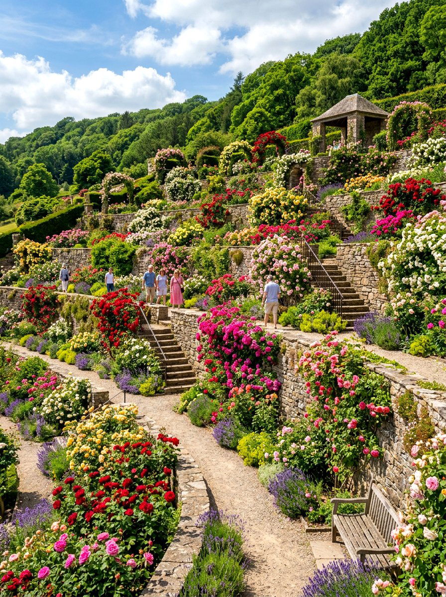 Multi Level Rose Garden - 30 backyard rose garden ideas