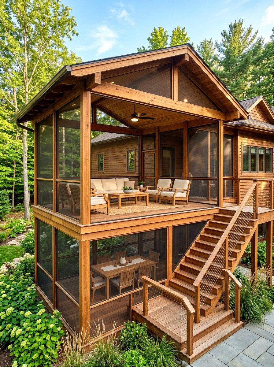 Multi Level Screened Porch - 30 screened porch ideas