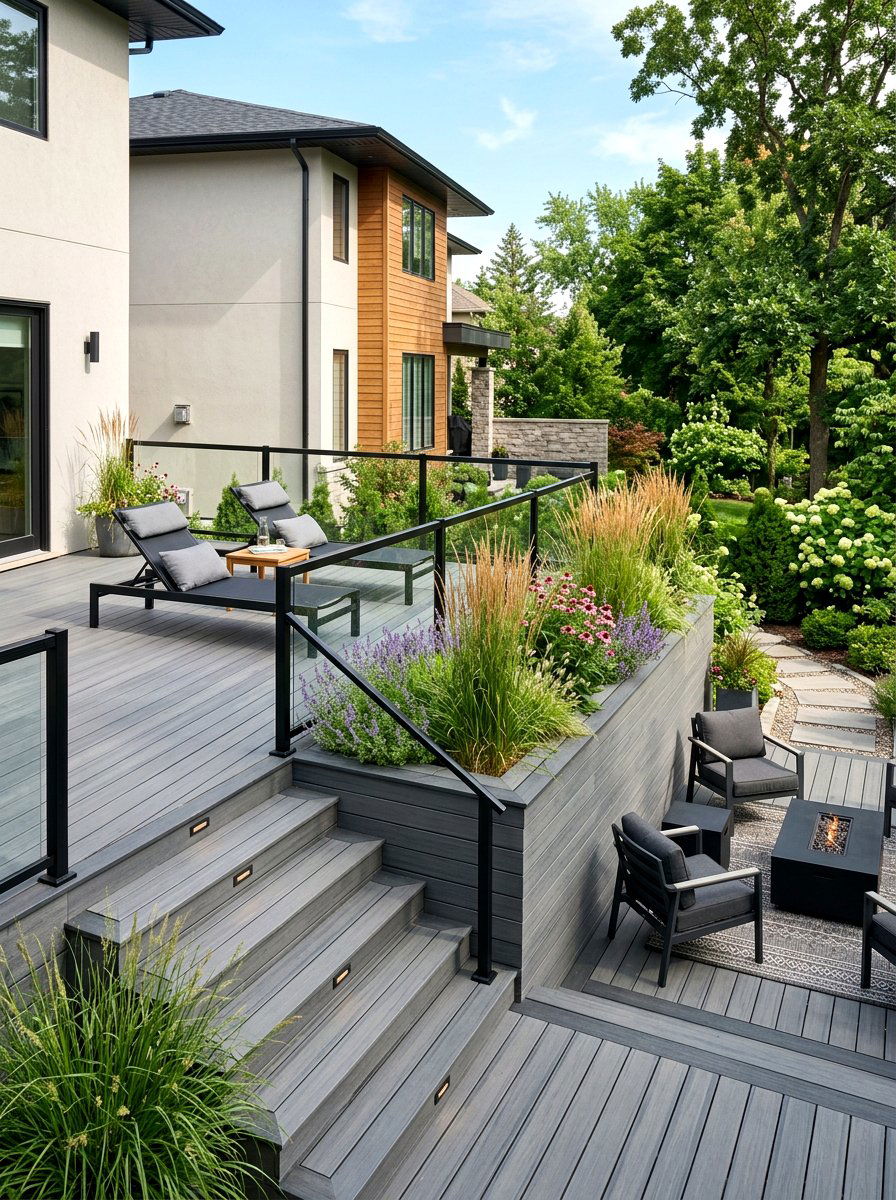 Multi Level Side Yard Deck - 30 side yard seating ideas