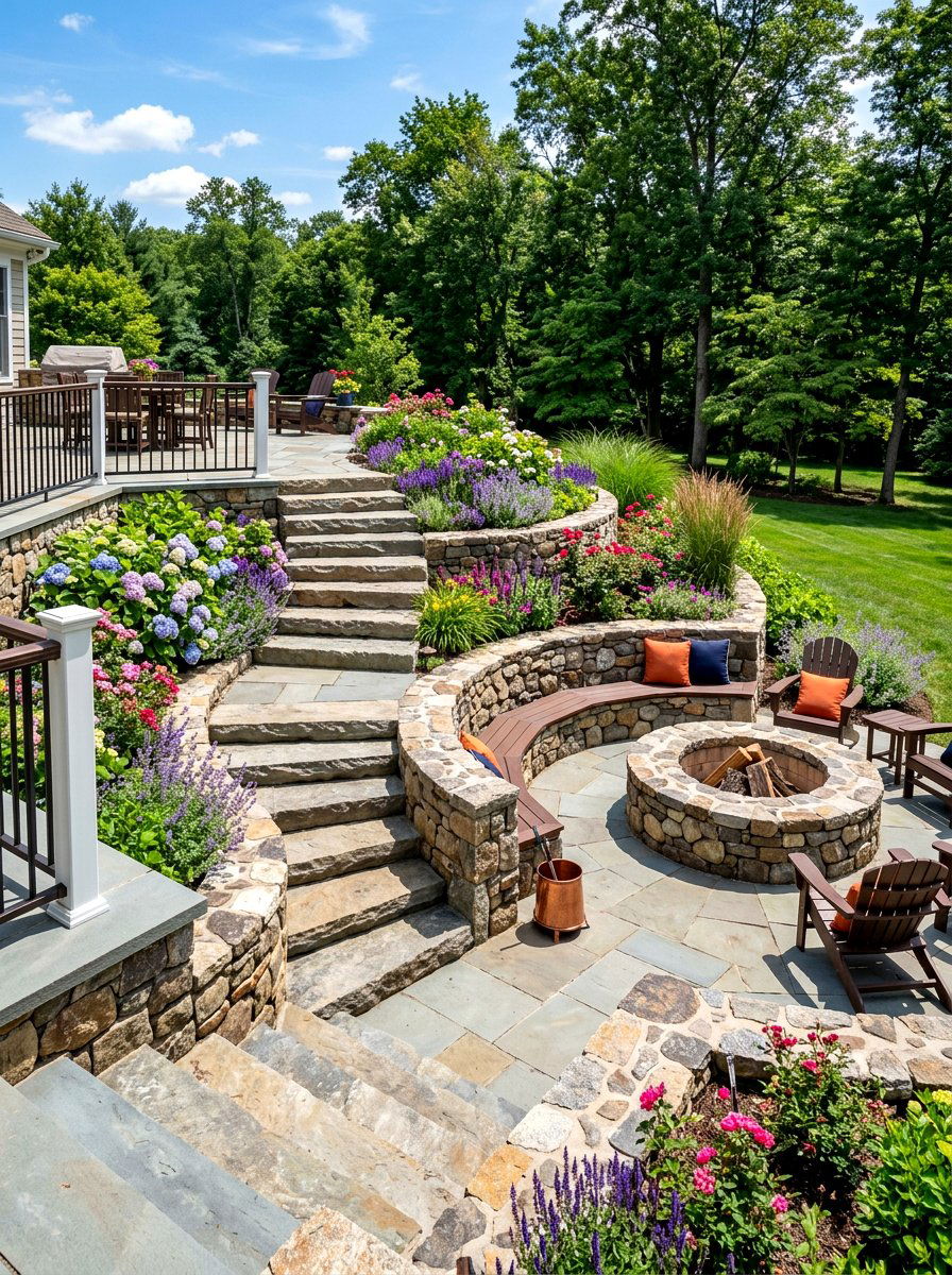Multi Level Stone Fire Pit - 30 stone fire pit ideas