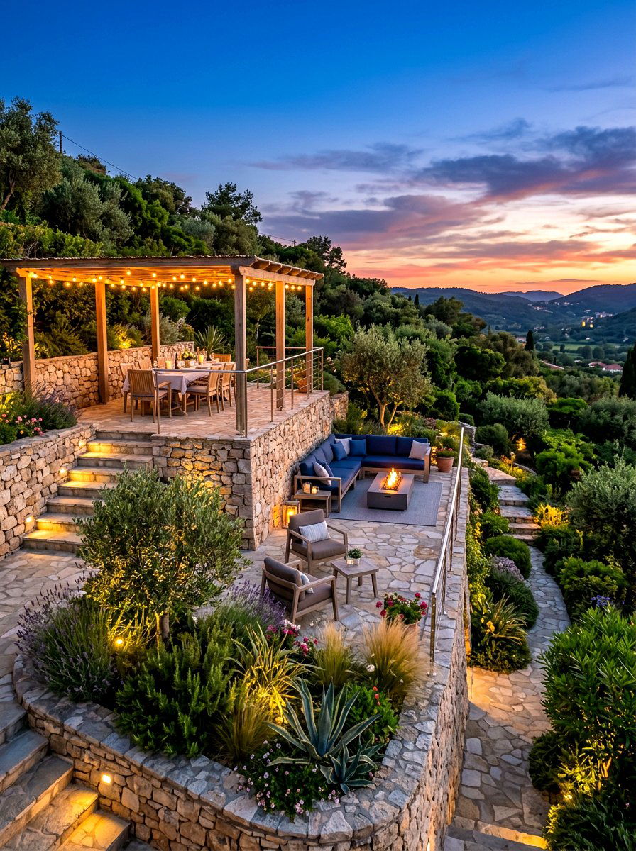 Multi Level Terrace - 30 Mediterranean house exterior ideas