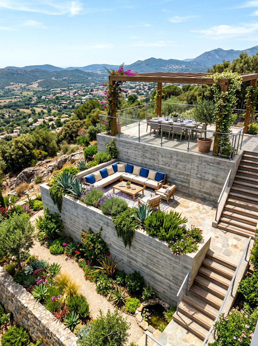 Multi Level Terrace - 30 modern backyard ideas