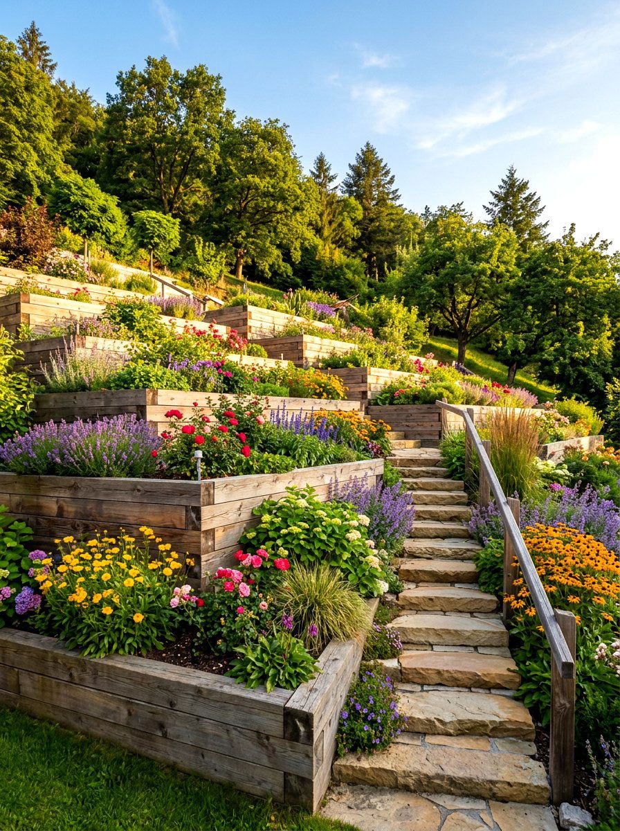 Multi Level Terrace Bed - 30 raised bed layout ideas