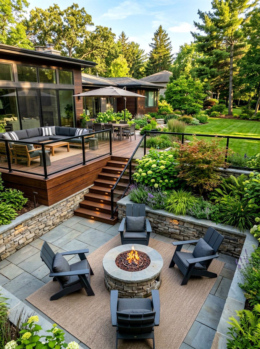 Multi Level Transitional Patio - 30 transitional patio ideas