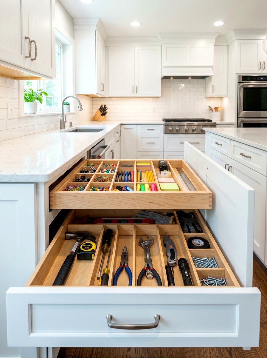 Multi Level Utility Drawer - 30 kitchen drawer divider ideas