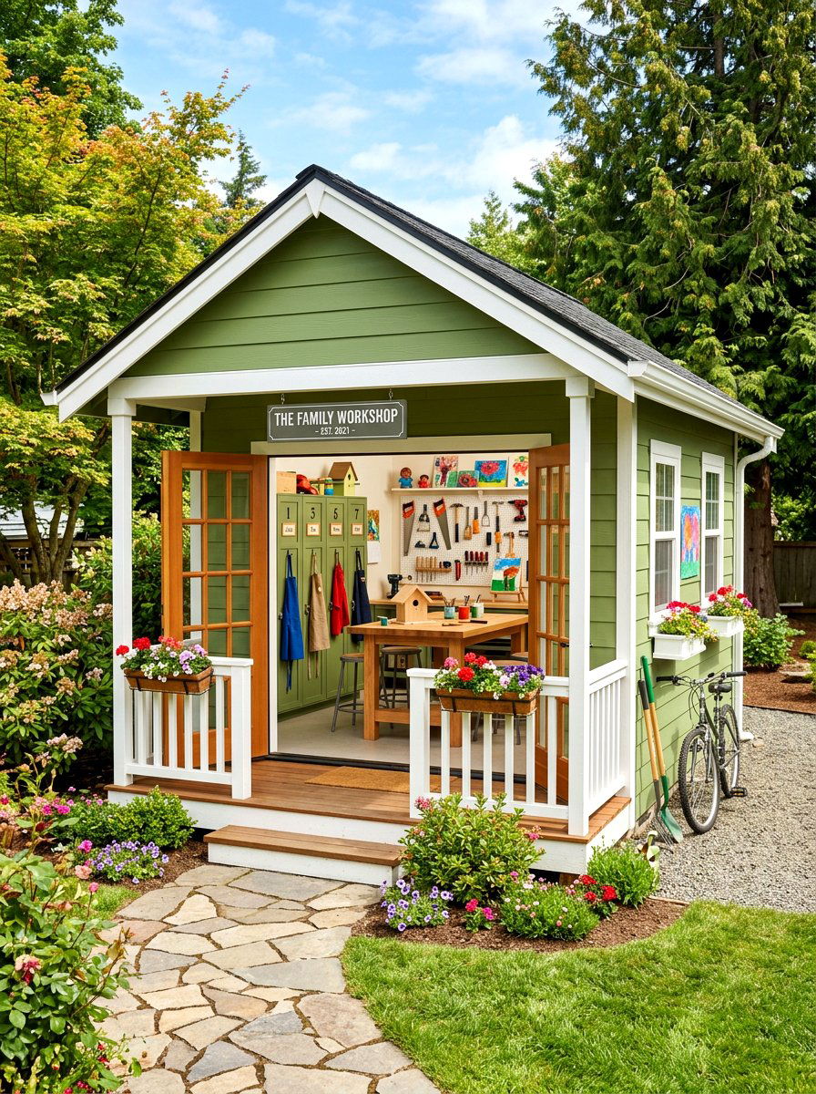 Multi Purpose Family Workshop - 30 backyard workshop shed ideas