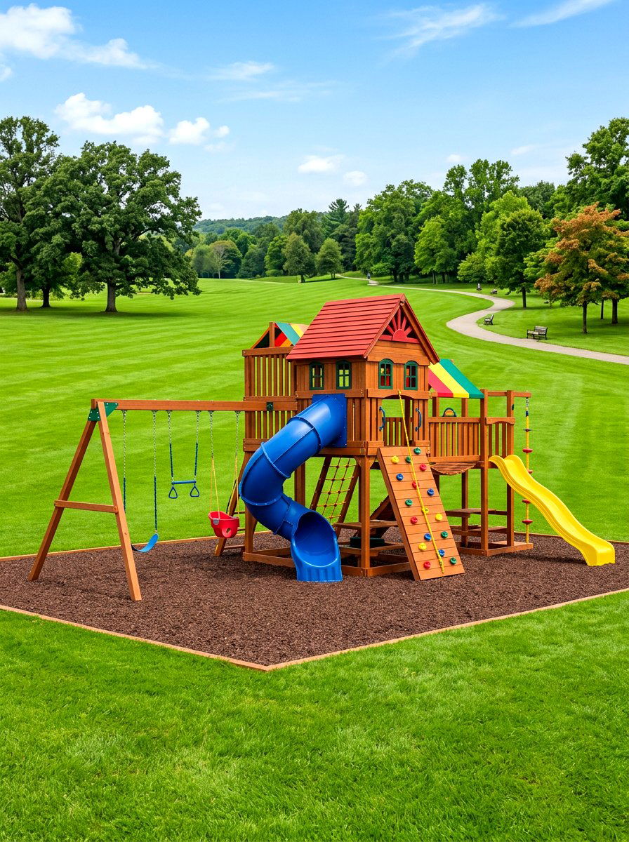 Multi Purpose Play Center - 30 backyard swing set ideas