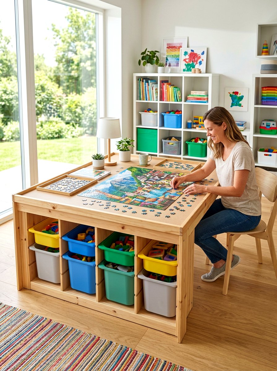 Multi Purpose Table - 30 playroom storage ideas