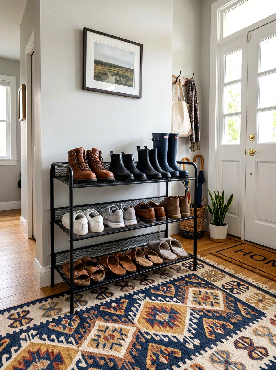 Multi Tier Entryway Shoe Rack - 30 entryway storage ideas